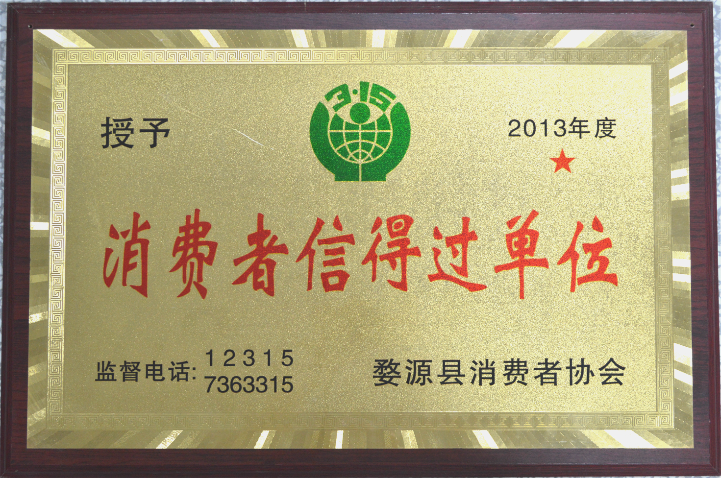2013年度 消费者信得过单位