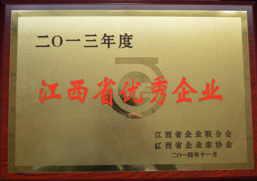 2013年度 江西省优秀企业